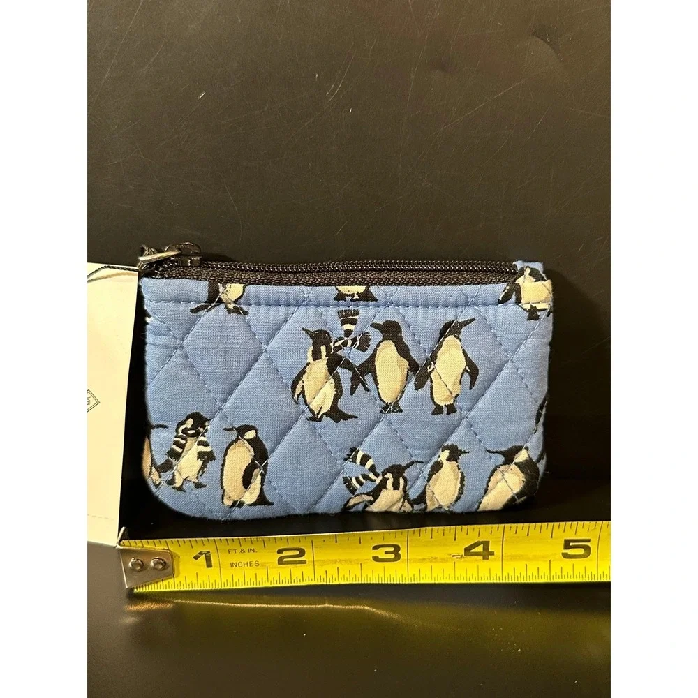 Vera Bradley Zip ID‎ Case Blue Penguin Quilted Cotton Wallet New NWT